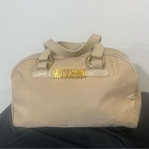 MOSCHINO tan w/ gold trim bag
